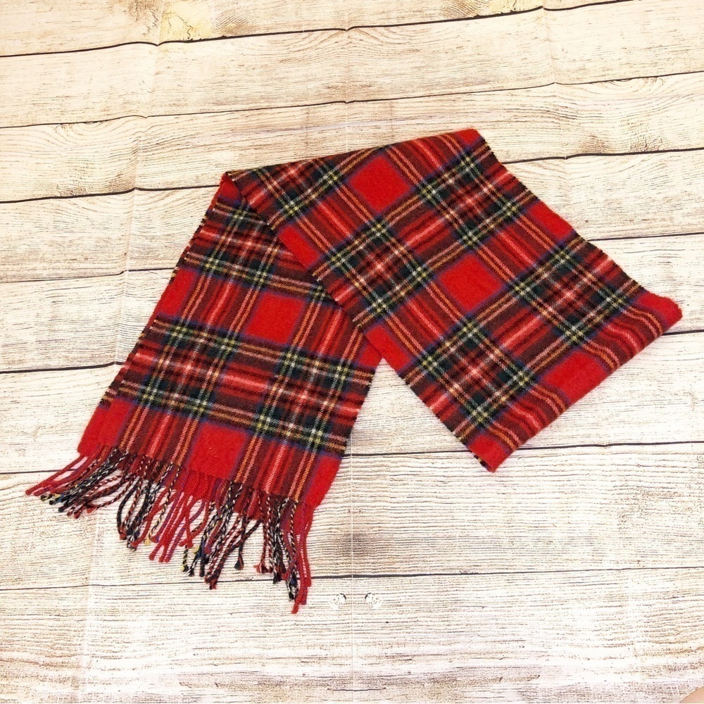 Lyle & Scott Red Plaid lambswool scarf